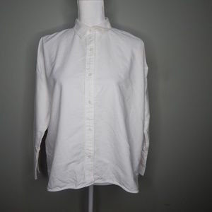 everlane women linen shirt sz 0 white EUC
